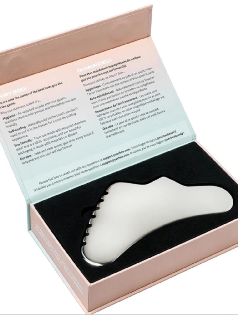 Sacheu Ulta Beauty Body Gua Sha Stainless Steel Tool w/ Travel Bag Sealed NWT